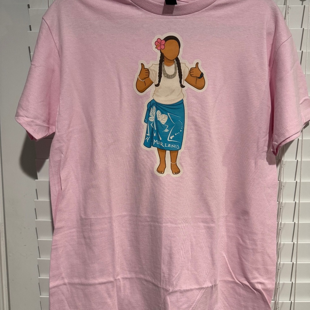 Guam Chamorro Girl Pink Graphic Tee | Island Style Shirt | Size M